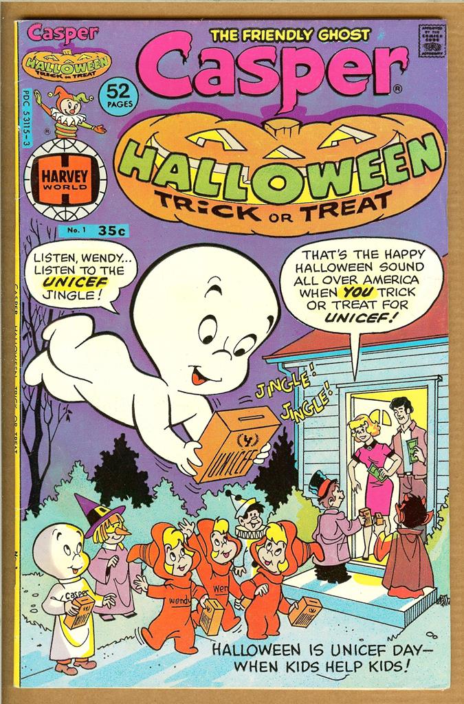 Orange Casper the Ghost 2008 Trick or Treat Cartoon Halloween T Shirt Youth  l